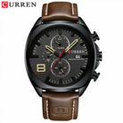 Reloj Curren 8324 Negro Café cronógrafo original para hombre en cuero