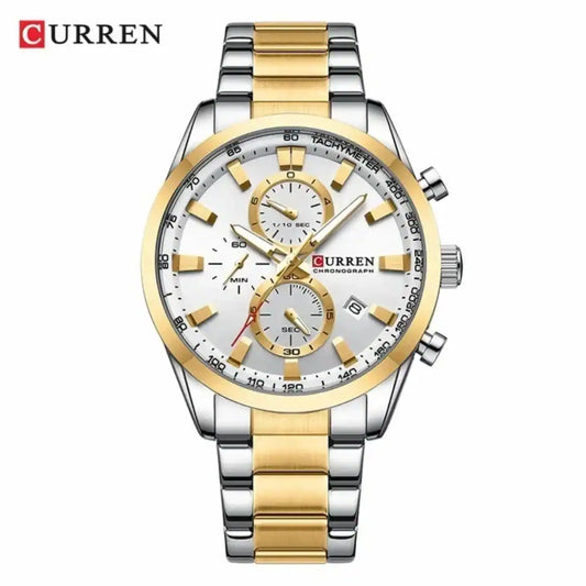 Reloj Curren 8445 bicolor cronógrafo original para hombre acero inoxidable